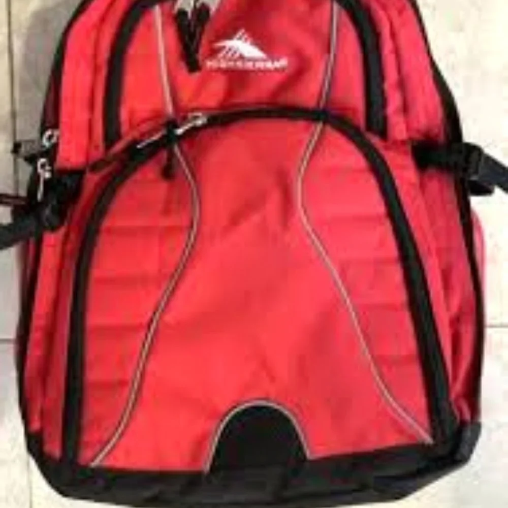 NWT High Sierra Backpack Waterproof Commute Hike Business Travel Laptop Red Gray